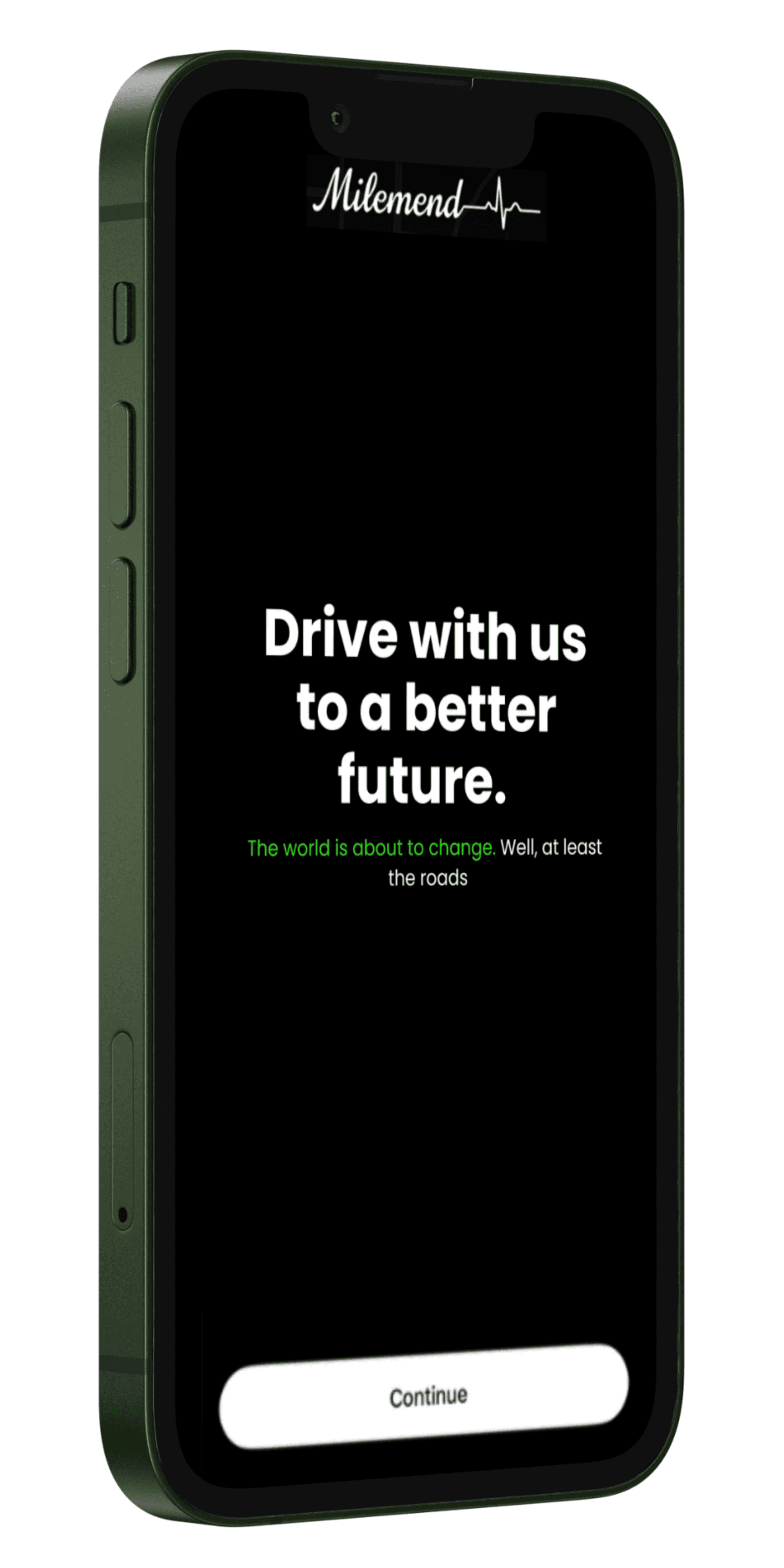 Milemend product interface on mobile